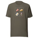 T-Bone Steak, Cheese, Eggs, and Welch's Grape Unisex t-shirt